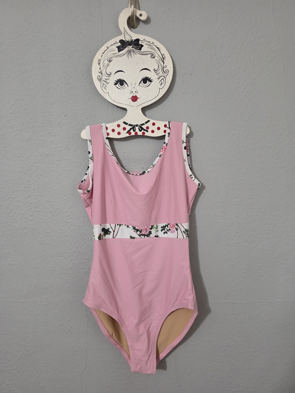 Audition Dancewear Floral and Pink Leotard Size Med